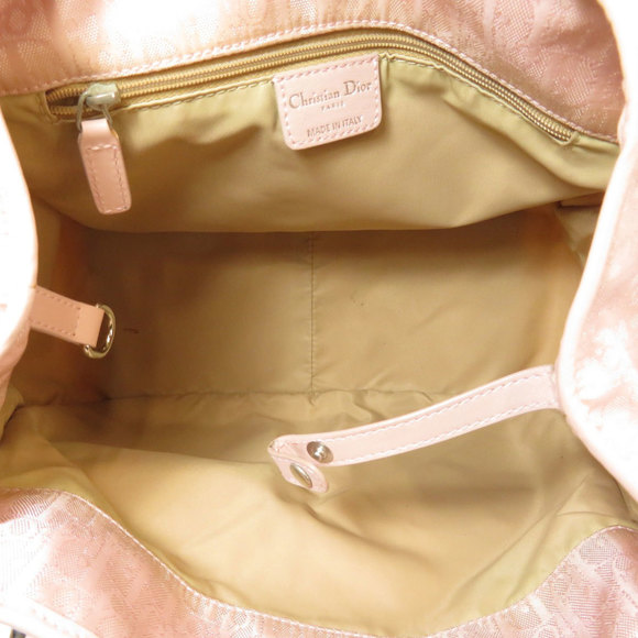 Christian Dior Trotter Pattern Tote Bag Nylon Jacquard Pink - Picture 5 of 9
